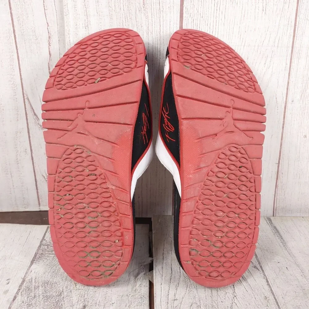 Jordan Hydro 4 Retro White Fire Red SLIDES Sandals - MEN’S SIZE 9 - Flip-flops
